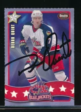 2001-02 Columbus Blue Jackets Donatos Pizza #11 Deron Quint signed auto autograp