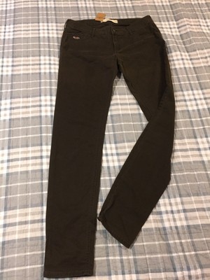 New Hollister Army Olive Hunter Green Jegging Chino Zip Pants Size 7 28 Nwt Ebay