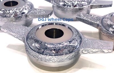 Engraved Zenith Cut Chrome Knock-Off Spinners for Lowrider Wire