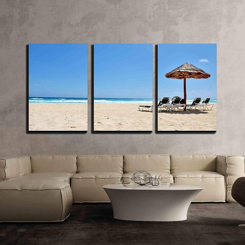 Wall26 - a Beach Chair and Umbrella on a Tropical Beach - CVS - 24"x36
