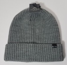Alpine Design Watchcap Waffle knit Beanie Hat Gray Men One Size NEW
