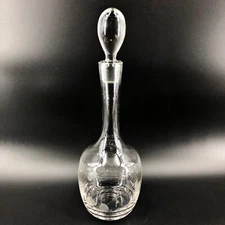 Toscany Hand Blown Hand Cut Crystal Wine Decanter & Stopper Tall 15” Barware 