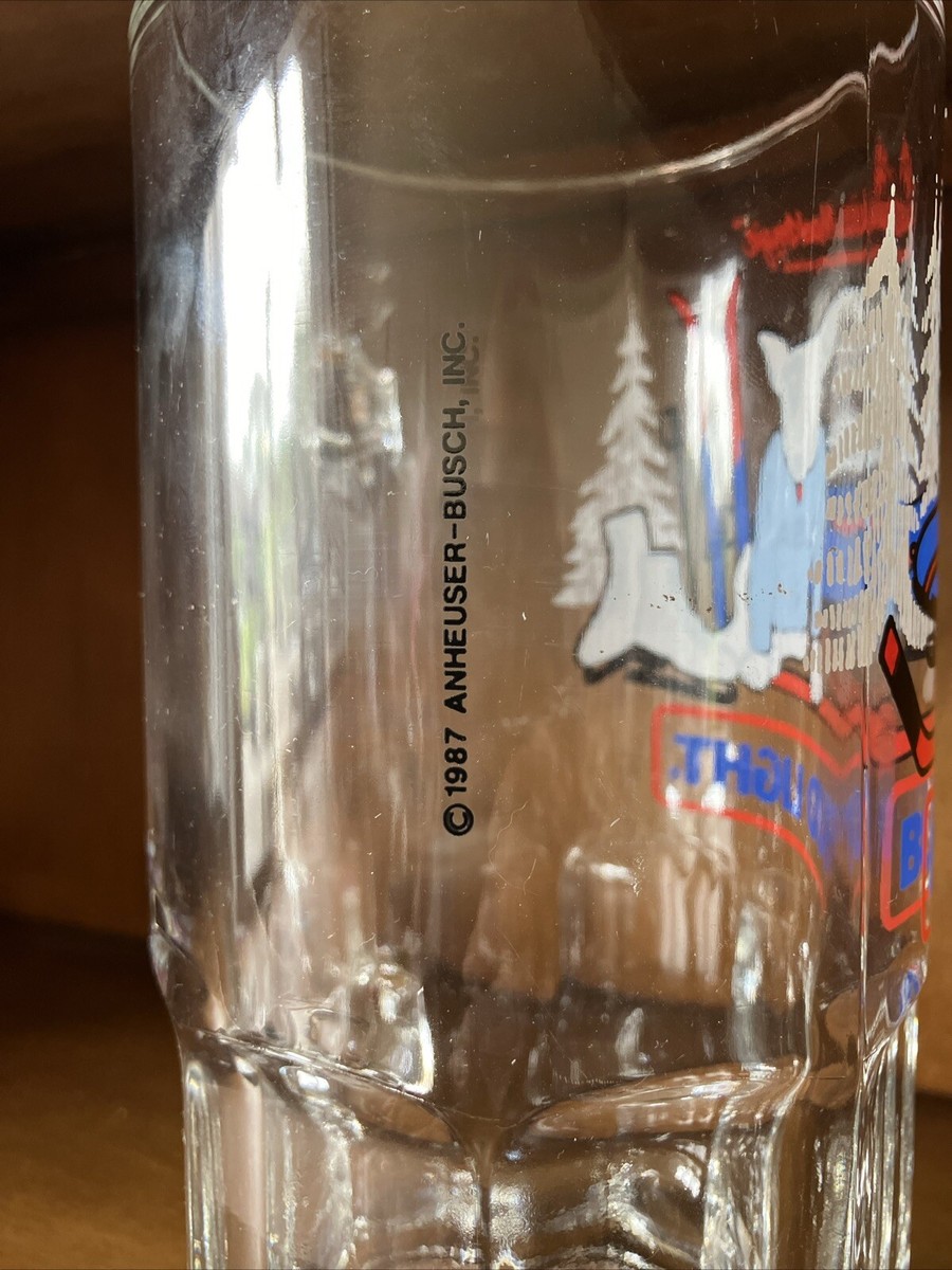 Bud Light Spuds MacKenzie Beer Mug Ski, Snowmobile, Ice Skate USA