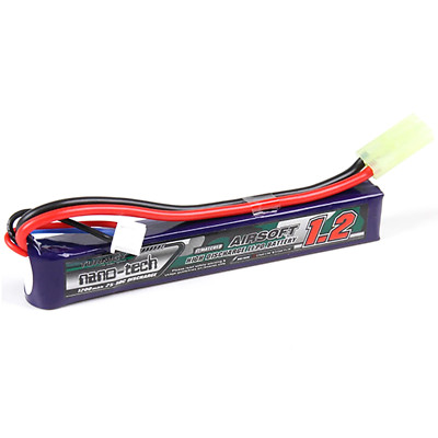 Turnigy Nano-Tech 1200mAh 2S LiPo Battery Pack Airsoft 7.4V 25C 50C (Mini-Tamiya
