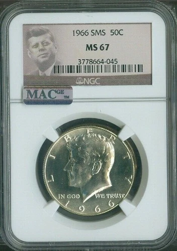 1966 Kennedy Half Dollar SMS NGC MS-67 MAC QUALITY✔️