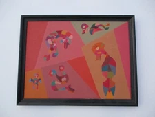 SCHOPP 1970'S VINTAGE  MODERNIST PAINTING EXPRESSIONIST CUBIST CUBISM SURREALISM