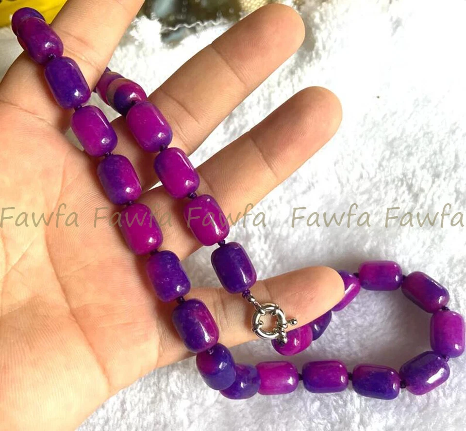 Collar de cuentas cilíndricas de piedras preciosas de barril de sugilita púrpura natural de 10x14 mm 14-36' Foto 4 de 4
