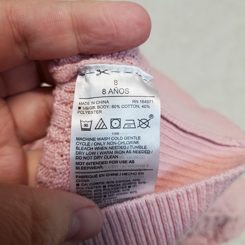 Janie and Jack The Height Pink Cable Knit Short Sleeve Ruffle Top Sweater Girl 8 - Picture 6 of 7