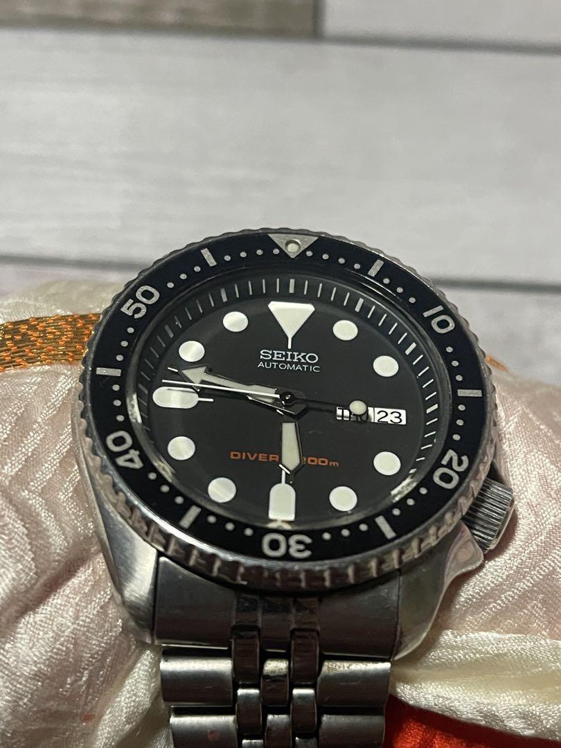 Seiko Black Boy SKX007 Vintage Day Date Black Slv Round Seiko Black Boy SKX007 Vintage Day Date Black Slv Round