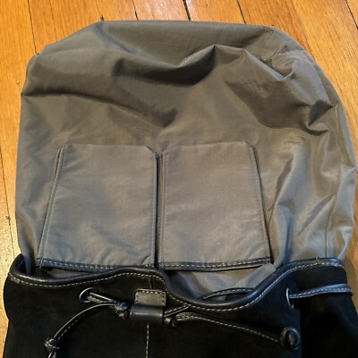 Ellington Black Suede Backpack with Leather Handles Ellington leather backpack - Gem main image 2