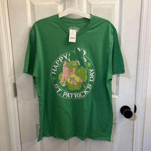 NWT Nickelodeon Spongebob SquarePants St Patricks Day T-shirt Size XXL Green
