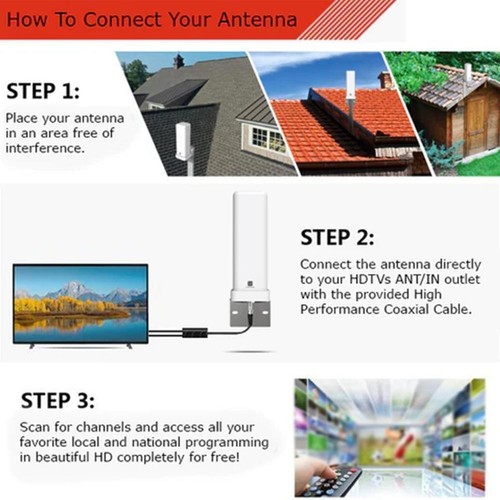 Indoor Digital TV Antenna Aerial 1080P 4K Signal Amplified Free Outdoor T8D V8Y3 - Picture 11 of 16