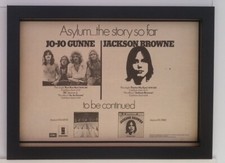 JACKSON BROWNE*JO JO GUNNE*Albums*1972*ORIGINAL*A4*ADVERT*FRAMED*FAST WORLD SHIP