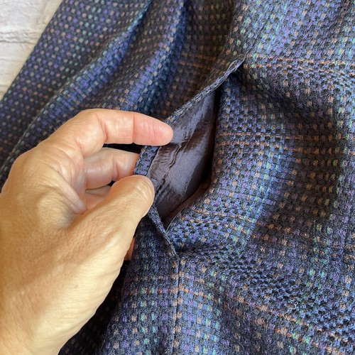 Vintage Y2K Wool Lined Pencil Skirt 10P Career Plaid Work Classic Core Office - Picture 6 of 12