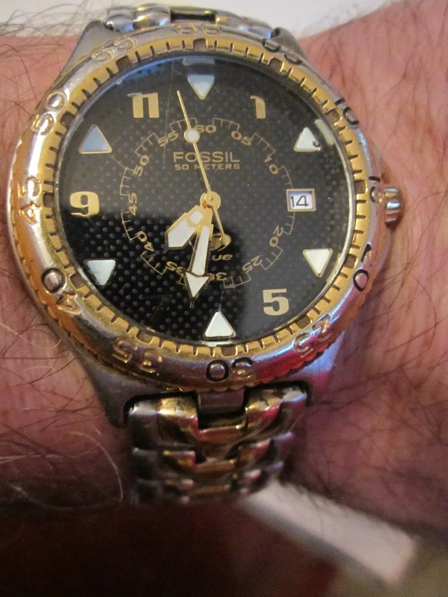 Fossil blue and store black watch