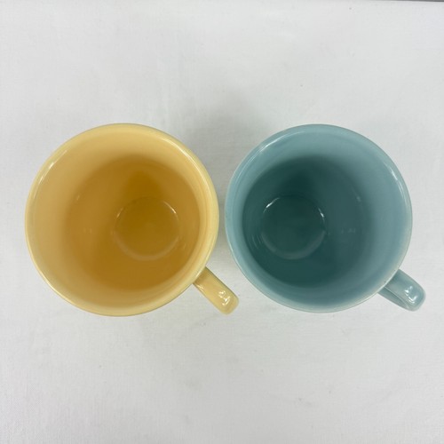 Pottery Barn Emma Beaded Stoneware Mugs 3 3/4" Tall Set of 6 (5 Blue 1 Yellow) - Picture 3 of 5