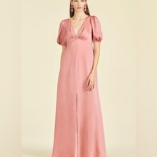 Sachin Babi Alli Gown Rouge Pink Puff Sleeve Maxi Dress Size 10 Formal Wedding