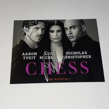 Lea Michele & Aaron Tveit Signed Chess Broadway 8x10 Photo 2