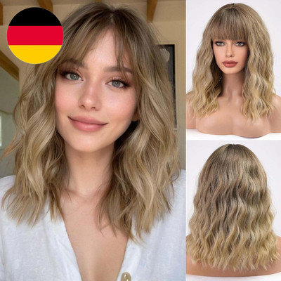 HAIRCUBE Kurze Charming Bob Mit Bangs Perücken Für Frau Natur Hitzebeständige Ku