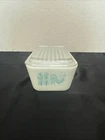 Pyrex 0502 Butterprint Amish Refrigerator Dish +Cover Glass Vintage 1 1/2 Pt USA