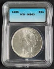 1925 Peace Silver Dollar $1 ICG MS63 Uncirculated