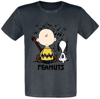Peanuts T-Shirt Herren Charlie Brown und Snoopy schwarz