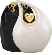 Heart of Love Cremation Urn - Elegant Memorial for Adult Ashes in White Gold