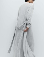 Marks & Spencer Womens Grey Polyamide Traditional Long sleeved Dressing gown