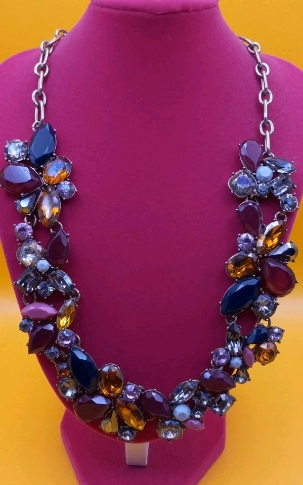 J. Crew кристалл венок кластер заявление ожерелье винтажный - Изображение 2 из 4