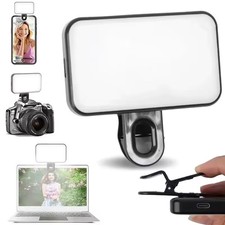 Rechargeable Clip-On Ring Light 3 Modes, Adjustable Brightness for Video Photos