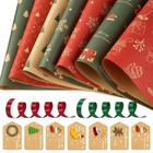 Christmas Wrapping Paper 7 Pack Large Sheets Folded Traditional Gift Wrap with