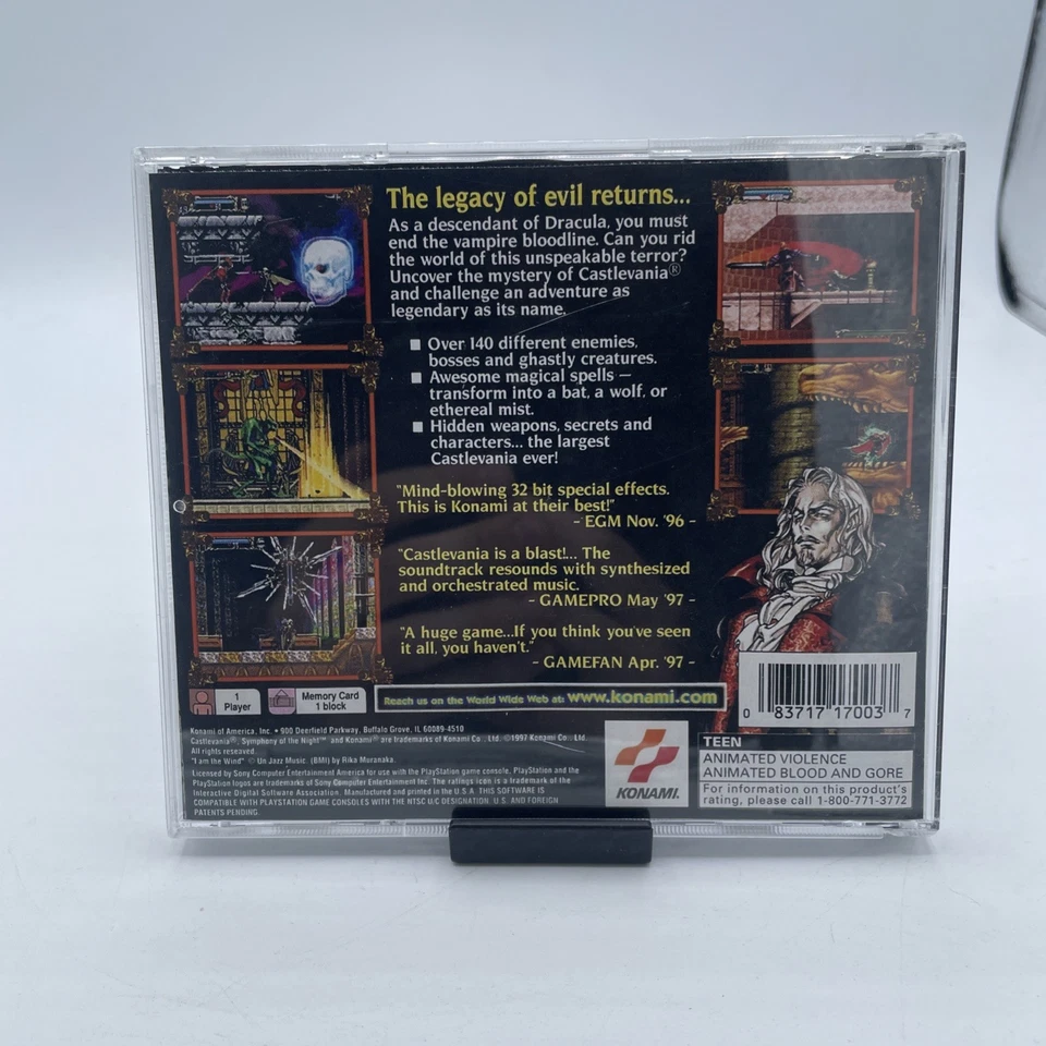 Castlevania: Symphony of the Night (Sony PlayStation 1, 1997) SIN MANUAL, REIMPRESIÓN Foto 3 de 4