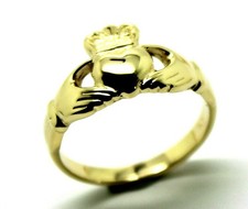 10ct 10k Solid Yellow Gold Claddagh Celtic Friendship Ring In Your Size