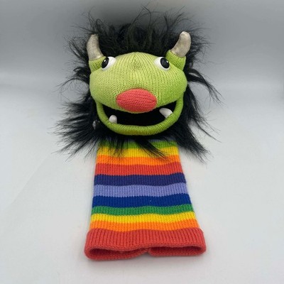 The Puppet Company - Grüne Monster Handpuppe mit regenbogenfarbener Hülle Gc
