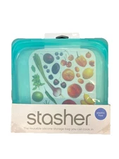 Stasher Sandwich Bag Size (SET OF 2) Reusable Silicone Storage BPA-Free Blue NEW