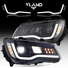 Vland Black Headlights W/led Drl For 2011-2023 Chrysler 300 W/start-up Animation
