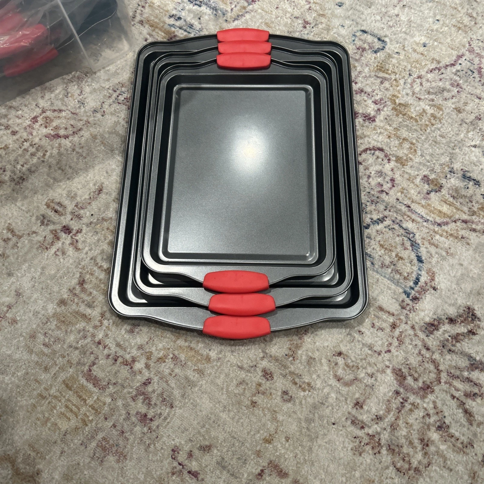 Classic Cuisine Baking Pans 3 Piece Nonstick Cookie Sheet Set - Black
