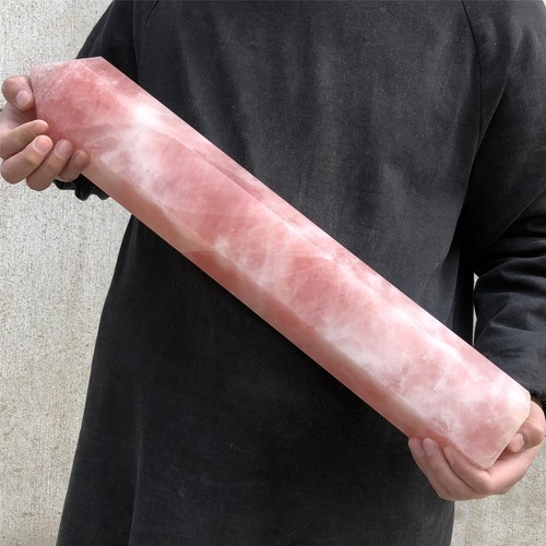 19.5LB Natural Rose Quartz Crystal Obelisk Wand Point Cystal Reiki Tower Heal - Picture 2 of 20