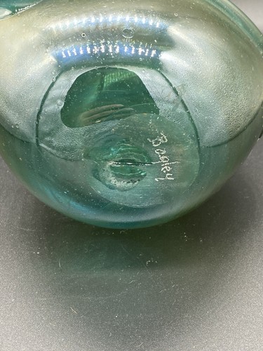 Jarrón de vidrio artístico iridiscente Bagley  - Imagen 7 de 10