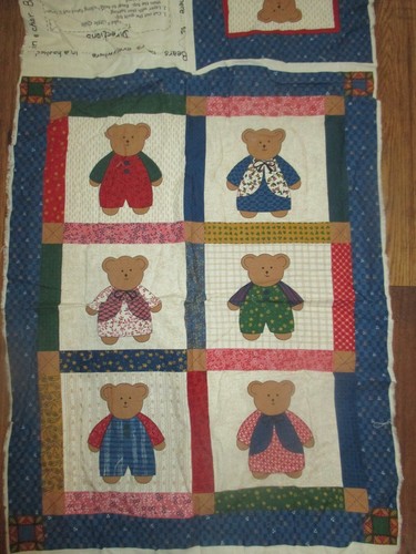 Panel de tela de escultura suave MUÑECAS/JUGUETES vintage LADYBEAR & HONEYBEAR con ROPA DE CAMA - Imagen 2 de 3
