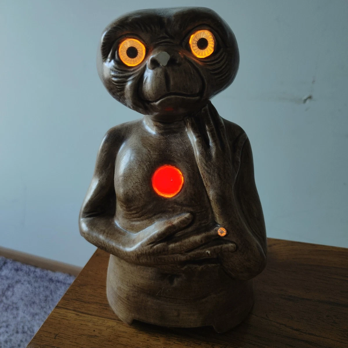 RARE Vintage 1980 s Handmade E.T. Extra Terrestrial Ceramic Night