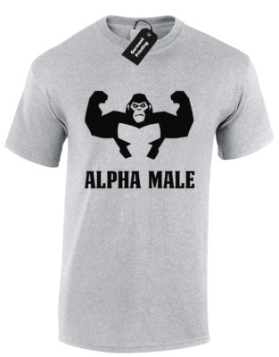ALPHA MALE GORILLA HERREN T-SHIRT GYM FITNESS BODYBUILDING DESIGN TRAINING TOP NEU