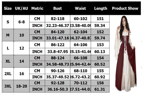 Women Medieval Gothic Maxi Dress 2 Piece Fancy Cosplay Costume Dresses Gown *- - Picture 2 of 26