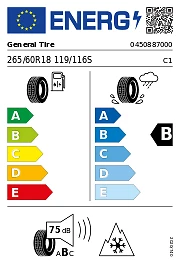 General Tire Grabber AT3 3PMSF FR M+S 265/60 R18119/116S Ganzjahresreifen - Bild 3 von 3
