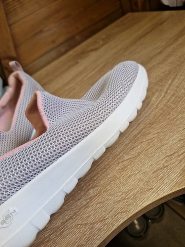 Skechers Air Cooled Memory Foam Slip On Trainers Uk Size 7 Grey And Pink - Picture 12 of 15