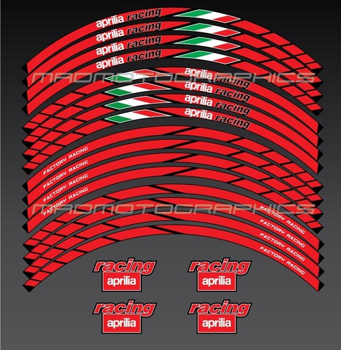 Juego de 12 pegatinas de llantas de motocicleta de carreras para aprilia RSV Tuono rs RSVR - Imagen 2 de 2