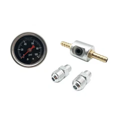 0-100psi Fuel Pressure Regulator Gauge Kit 1/8 NPT Fitting Adapter Liquid Filled