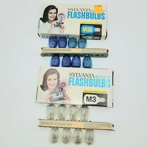  Vintage Sylvania Blue Dot Flashbulbs M3B &amp; M3 Clear in Box Lot 2 Partial Boxes