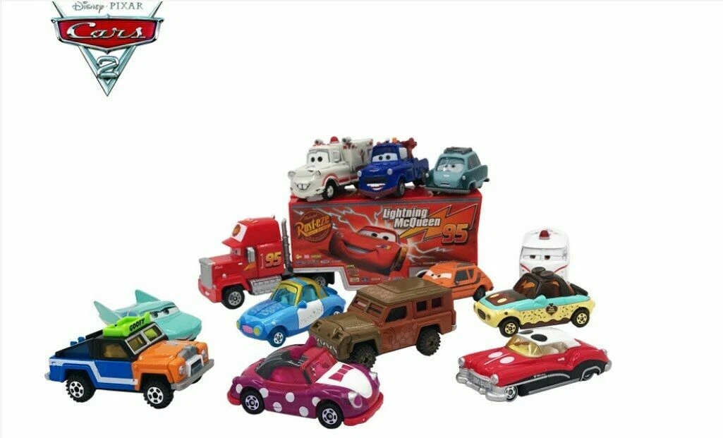 Disney Pixar Cars Lightning McQueen Set 1:55 Diecast Model Car Toy Loose Gift