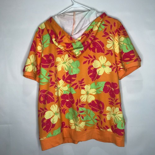 Cato Woman’s Top / Jacket sz 18/20W Hawaiian Tropical Shirt Floral Sweatshirt - Picture 2 of 2